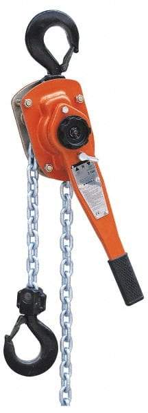 Value Collection - 6,000 Lb Lifting Capacity, 5' Lift Height, Lever Hoist - Made from Chain, 77 Lb Avg Pull to Lift Rated Load, 1 Chain - Industrial Tool & Supply