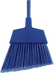 O-Cedar - 12" Wide, Blue Polypropylene Bristles, 48" Metal Handle, Angled Broom - Flagged - Industrial Tool & Supply