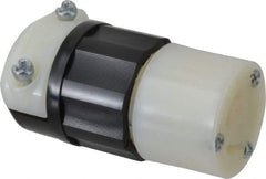 Leviton - 125 VAC, 15 Amp, L5-15R Configuration, Industrial Grade, Self Grounding Connector - 1 Phase, 2 Poles, 0.245 to 0.7 Inch Cord Diameter - Industrial Tool & Supply