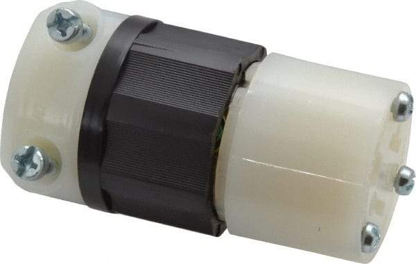 Leviton - 125 VAC, 20 Amp, 5-20R NEMA, Straight, Self Grounding, Industrial Grade Connector - 2 Pole, 3 Wire, 1 Phase, Nylon, Black, White - Industrial Tool & Supply