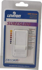 Leviton - 1 Pole, 120 VAC, 60 Hz, 600 Watt, Residential Grade, Rocker, Wall and Dimmer Light Switch - 1.73 Inch Wide x 4.13 Inch High, Incandescent - Industrial Tool & Supply