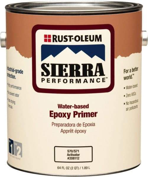 Rust-Oleum - 1 Gal White Water-Based Acrylic Enamel Primer - 200 to 300 Sq Ft Coverage, 2 gL Content, Quick Drying, Interior/Exterior - Industrial Tool & Supply