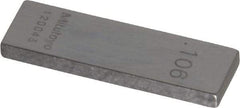 Mitutoyo - 0.106" Rectangular Steel Gage Block - Accuracy Grade AS-1, Includes Certificate of Inspection - Industrial Tool & Supply