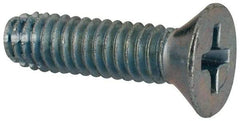 Value Collection - #8-32 UNC Thread, 5/8" OAL, #2 Phillips Drive Steel Thread Cutting Screw - Flat Head, Grade 1016-1024, Point Type F, Zinc-Plated Finish - Industrial Tool & Supply