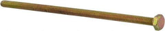 Made in USA - 1/4-20 UNC, 6" Length Under Head Hex Head Cap Screw - Fully Threaded, Grade 8 Alloy Steel, Zinc Yellow Dichromate Finish, 7/16" Hex - Industrial Tool & Supply