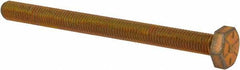 Made in USA - 1/4-28 UNF, 3" Length Under Head Hex Head Cap Screw - Fully Threaded, Grade 8 Alloy Steel, Zinc Yellow Dichromate Finish, 7/16" Hex - Industrial Tool & Supply