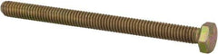 Made in USA - 5/16-18 UNC, 4" Length Under Head Hex Head Cap Screw - Fully Threaded, Grade 8 Alloy Steel, Zinc Yellow Dichromate Finish, 1/2" Hex - Industrial Tool & Supply