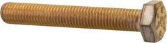 Made in USA - 5/16-24 UNF, 2" Length Under Head Hex Head Cap Screw - Fully Threaded, Grade 8 Alloy Steel, Zinc Yellow Dichromate Finish, 1/2" Hex - Industrial Tool & Supply