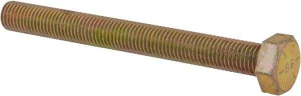 Made in USA - 5/16-24 UNF, 3" Length Under Head Hex Head Cap Screw - Fully Threaded, Grade 8 Alloy Steel, Zinc Yellow Dichromate Finish, 1/2" Hex - Industrial Tool & Supply