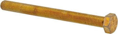 Made in USA - 5/16-24 UNF, 3-1/2" Length Under Head Hex Head Cap Screw - Fully Threaded, Grade 8 Alloy Steel, Zinc Yellow Dichromate Finish, 1/2" Hex - Industrial Tool & Supply