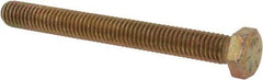 Made in USA - 3/8-16 UNC, 3-1/2" Length Under Head Hex Head Cap Screw - Fully Threaded, Grade 8 Alloy Steel, Zinc Yellow Dichromate Finish, 9/16" Hex - Industrial Tool & Supply