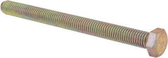 Made in USA - 1/2-13 UNC, 6" Length Under Head Hex Head Cap Screw - Fully Threaded, Grade 8 Alloy Steel, Zinc Yellow Dichromate Finish, 3/4" Hex - Industrial Tool & Supply