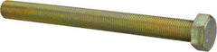 Made in USA - 1/2-20 UNF, 5-1/2" Length Under Head Hex Head Cap Screw - Fully Threaded, Grade 8 Alloy Steel, Zinc Yellow Dichromate Finish, 3/4" Hex - Industrial Tool & Supply