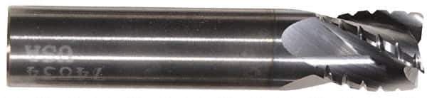 Hertel - 1/8" Diam, 3/4" LOC, 4 Flute Solid Carbide Roughing Square End Mill - TiN Finish, 2-1/4" OAL, 1/8" Shank Diam, Single End, Centercutting - Industrial Tool & Supply