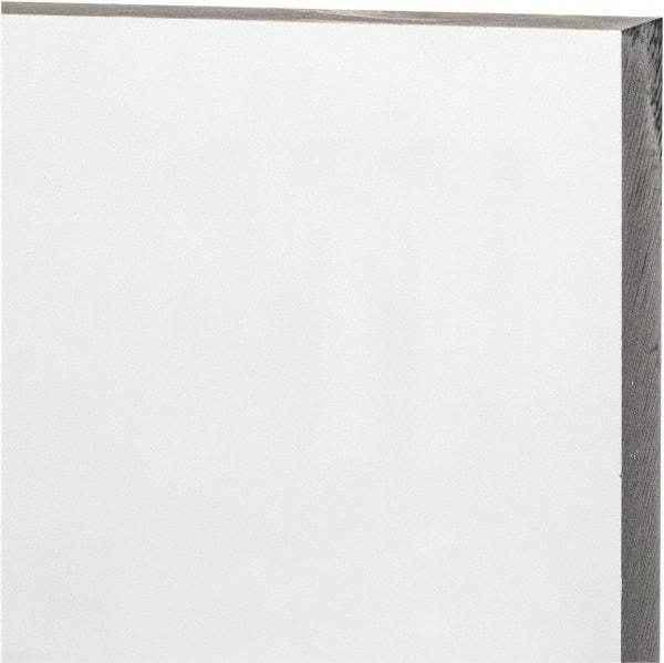Made in USA - 1/2" Thick x 12" Wide x 1' Long, Polycarbonate Sheet - Clear, Static Dissipative Grade - Industrial Tool & Supply