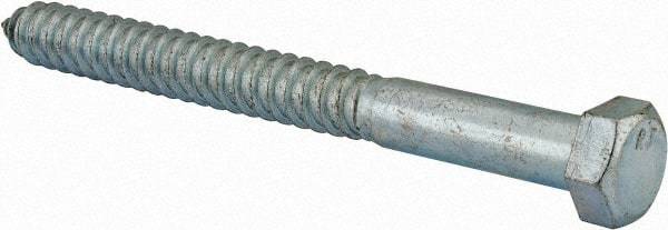 Value Collection - 3/4" Screw, 8" Length Under Head, Steel, Hex Head Lag Screw - Zinc Plated, Grade 2 - Industrial Tool & Supply