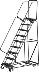 Ballymore - 123" 9 Step All-Directional Ladder - 350 Lb Capacity, 90" Platform Height, 32" Base Width x 68" Depth, Perforated Tread - Industrial Tool & Supply