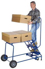 Ballymore - 90" 6 Step Ladder/Cart - 1,000 Lb Capacity, 60" Platform Height, 24" Base Width x 59" Base Depth, Expanded Metal Tread - Industrial Tool & Supply