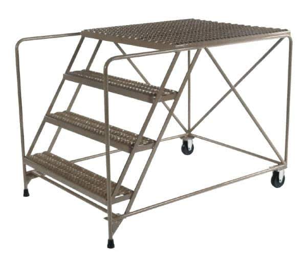 PW Platforms - 3 Step, 30 Inch Overall Height, Heavy Duty Serrated Grating, Steel Work Platform - 600 Lb. Load Capacity, 30 Inch Platform Height, 26 Inch Base Width x 48 Inch Base Depth - Industrial Tool & Supply