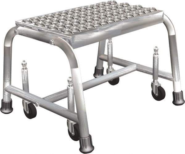 Ballymore - 12" 1 Step Ladder - Rolling Safety Ladder, 450 Lb Capacity, 12" Platform Height, 20" Base Width x 20" Depth, Perforated Tread - Industrial Tool & Supply