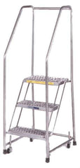 Ballymore - 103" 7 Step Ladder - 300 Lb Capacity, 70" Platform Height, 30" Base Width x 56" Depth, Perforated Tread - Industrial Tool & Supply