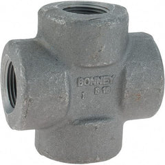 Made in USA - Size 3/4", Class 3,000, Forged Carbon Steel Black Pipe Cross - 3,000 psi, Threaded End Connection - Industrial Tool & Supply