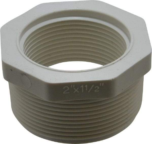 Value Collection - 2 x 1-1/2" PVC Plastic Pipe Bushing - Schedule 40, MIPT x FIPT End Connections - Industrial Tool & Supply