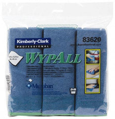 WypAll - Reusable Microfiber Wipes - Packet, 15-3/4" x 15-3/4" Sheet Size, Blue - Industrial Tool & Supply