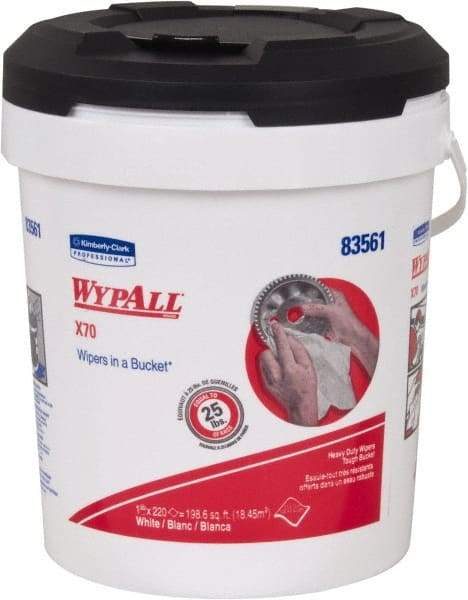 WypAll - Reusable Shop Towel/Industrial Wipes - Pop-Up, 13" x 10" Sheet Size, White - Industrial Tool & Supply