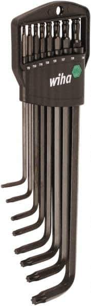 Wiha - 8 Piece T9 to T40 Chrome Vanadium Molybdenum L-Key Torx Key Set - T9, T10, T15, T20, T25, T27, T30, T40 Torx Size - Industrial Tool & Supply