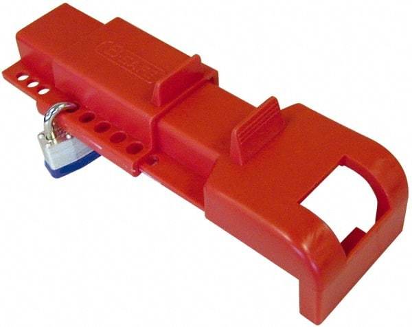 NMC - Polypropylene Butterfly Valve Lockout - 3/8 Inch Max Shackle Diameter, Red - Industrial Tool & Supply