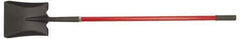 PRO-SOURCE - 11" High x 9-1/2" Wide Square Steel Shovel - 48" Long Fiberglass Straight Handle, Front Turned - Industrial Tool & Supply