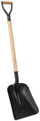 PRO-SOURCE - 13" High x 11" Wide Square Steel Shovel - 34" Long Wood D-Grip Handle - Industrial Tool & Supply