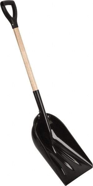 PRO-SOURCE - 14" High x 18" Wide Square Plastic Shovel - 29" Long Wood D-Grip Handle - Industrial Tool & Supply