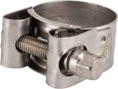 Mikalor - 1-1/8" Hose, 0.71" Wide x 0.04" Thick, T-Bolt Hose Clamp - 1.06 to 1.14" Diam, Stainless Steel - Industrial Tool & Supply