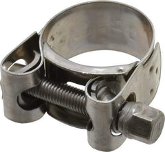 Mikalor - 1-3/16" Hose, 0.78" Wide x 0.04" Thick, T-Bolt Hose Clamp - 1.14 to 1.22" Diam, Stainless Steel - Industrial Tool & Supply