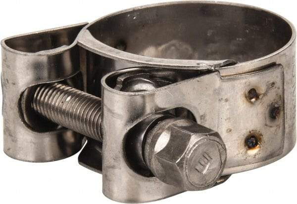 Mikalor - 1-1/4" Hose, 0.78" Wide x 0.04" Thick, T-Bolt Hose Clamp - 1.22 to 1.34" Diam, Stainless Steel - Industrial Tool & Supply