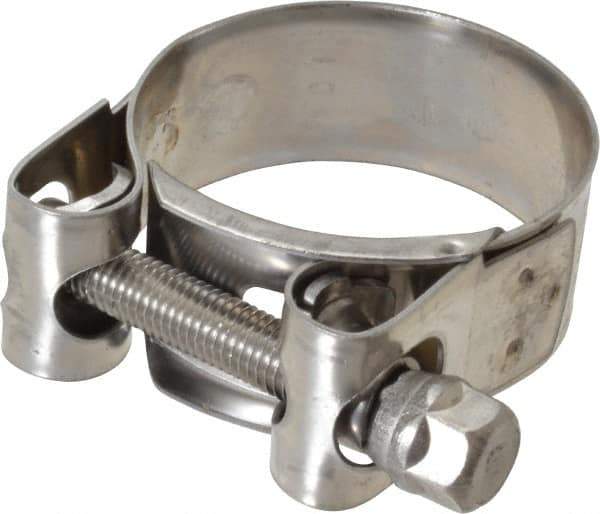 Mikalor - 1-5/8" Hose, 0.78" Wide x 0.04" Thick, T-Bolt Hose Clamp - 1.58 to 1.69" Diam, Stainless Steel - Industrial Tool & Supply