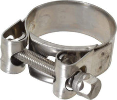 Mikalor - 1-5/8" Hose, 0.78" Wide x 0.04" Thick, T-Bolt Hose Clamp - 1.58 to 1.69" Diam, Stainless Steel - Industrial Tool & Supply