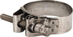 Mikalor - 2-1/4" Hose, 0.78" Wide x 0.04" Thick, T-Bolt Hose Clamp - 2.17 to 2.32" Diam, Stainless Steel - Industrial Tool & Supply