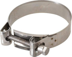 Mikalor - 3-3/4" Hose, 0.98" Wide x 0.04" Thick, T-Bolt Hose Clamp - 3.58 to 3.82" Diam, Stainless Steel - Industrial Tool & Supply