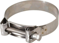 Mikalor - 4" Hose, 0.98" Wide x 0.04" Thick, T-Bolt Hose Clamp - 3.82 to 4.1" Diam, Stainless Steel - Industrial Tool & Supply
