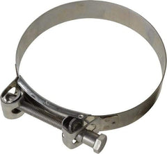 Mikalor - 5-1/4" Hose, 1.1" Wide x 0.051" Thick, T-Bolt Hose Clamp - 5.11 to 5.51" Diam, Stainless Steel - Industrial Tool & Supply