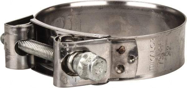 Mikalor - 3-1/4" Hose, 0.98" Wide x 0.04" Thick, T-Bolt Hose Clamp - 3.11 to 3.35" Diam, Stainless Steel Band, Housing & Zinc Plated Screw - Industrial Tool & Supply