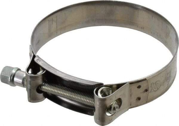 Mikalor - 4-1/4" Hose, 0.98" Wide x 0.04" Thick, T-Bolt Hose Clamp - 4.1 to 4.41" Diam, Stainless Steel Band, Housing & Zinc Plated Screw - Industrial Tool & Supply