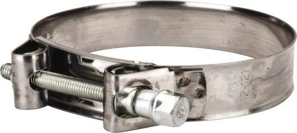 Mikalor - 4-1/2" Hose, 0.98" Wide x 0.04" Thick, T-Bolt Hose Clamp - 4.41 to 4.76" Diam, Stainless Steel Band, Housing & Zinc Plated Screw - Industrial Tool & Supply