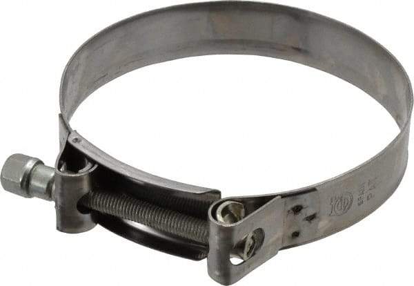 Mikalor - 5" Hose, 0.98" Wide x 0.04" Thick, T-Bolt Hose Clamp - 4.76 to 5.11" Diam, Stainless Steel Band, Housing & Zinc Plated Screw - Industrial Tool & Supply