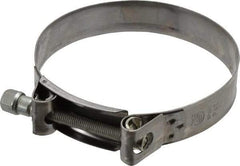 Mikalor - 5" Hose, 0.98" Wide x 0.04" Thick, T-Bolt Hose Clamp - 4.76 to 5.11" Diam, Stainless Steel Band, Housing & Zinc Plated Screw - Industrial Tool & Supply