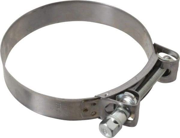 Mikalor - 5-1/4" Hose, 1.1" Wide x 0.051" Thick, T-Bolt Hose Clamp - 5.11 to 5.51" Diam, Stainless Steel Band, Housing & Zinc Plated Screw - Industrial Tool & Supply