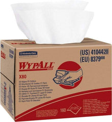 WypAll - X80 Dry Shop Towel/Industrial Wipes - Brag Box/Double Top Box, 16-3/4" x 12-1/2" Sheet Size, White - Industrial Tool & Supply